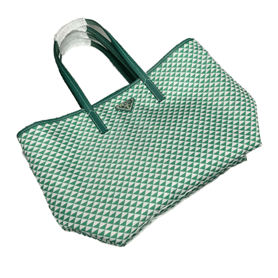 Prada Tote Bag with Logo Print Handles, Blue