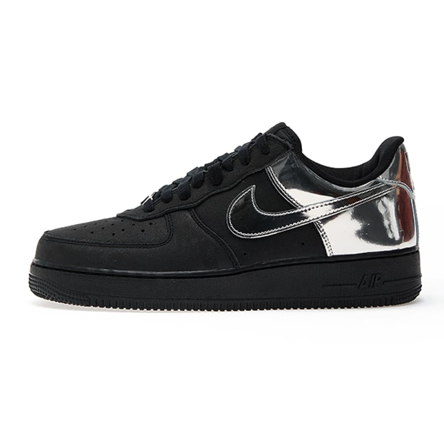 Nike Air Force 1 Low Unisex Walking Shoe - Black and Metallic Silver