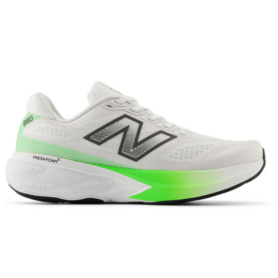 New Balance 880 V15 Unisex Mesh Shoes, White with Green