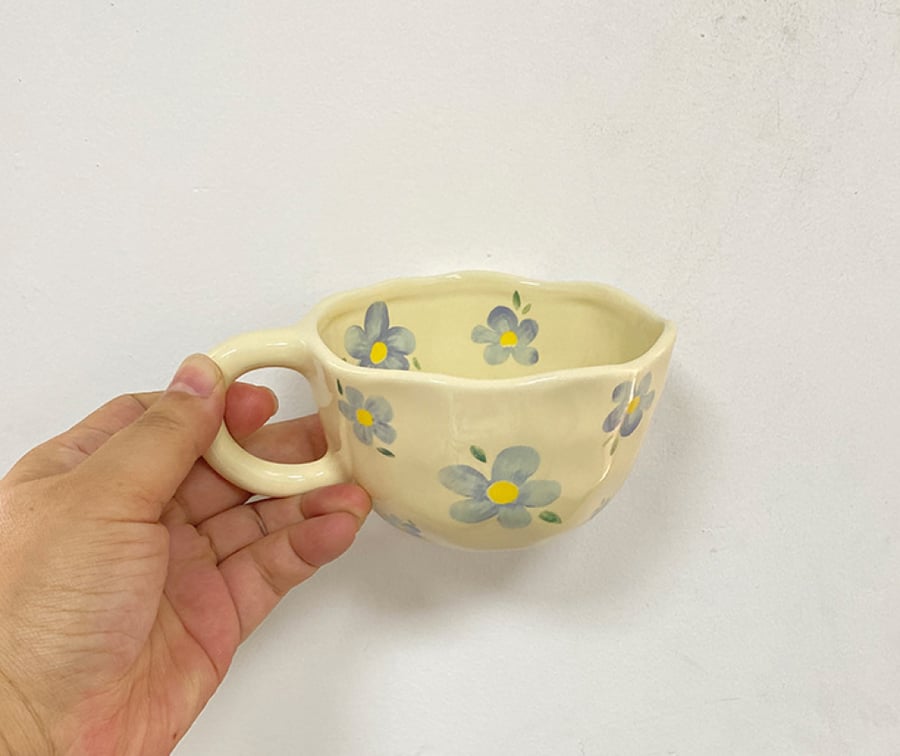 كوب سيراميك مع رسومات بنمط الورد - رسومات مختلفة | CERAMIC CUP