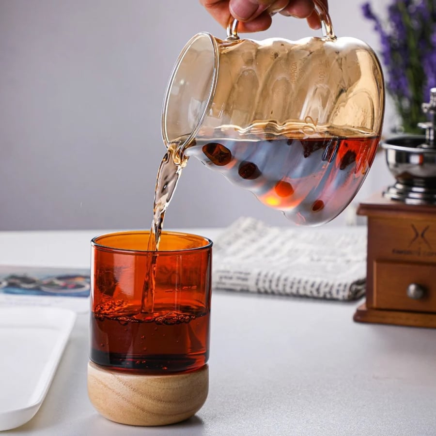 سيرفر V60 زجاج عسلي 600 مل - مقاس 02 | V60 Coffee Server 600ml