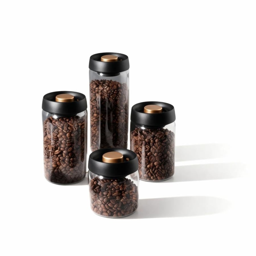 وعاء حفظ حبوب القهوة - زجاج | Glass Canister Coffee