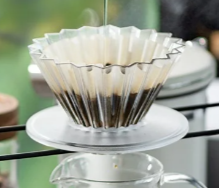 قمع الترشيح V60 اوريقامي مع قاعدة شفافة V60 Dripper