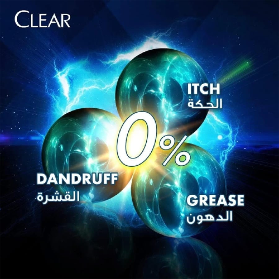 Clear Men Anti-Dandruff Shampoo, Shower Fresh with Green Tea & Lemon Extract - 190ml