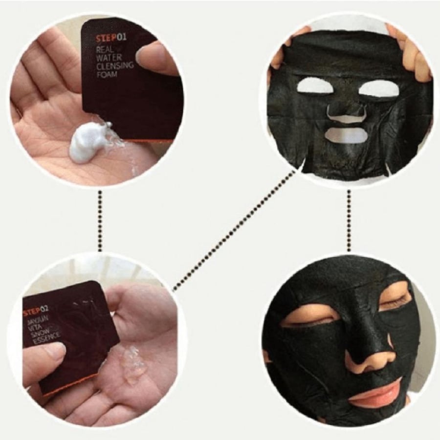 Jejun Real Water Skin Lightening Black Facial Mask - 25 ml