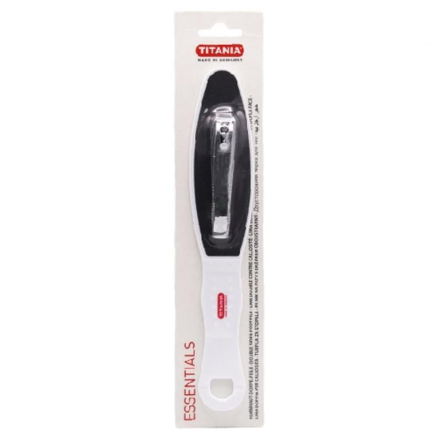 Titania Double-Sided Foot File with Nail Clipper Nr. 3020
