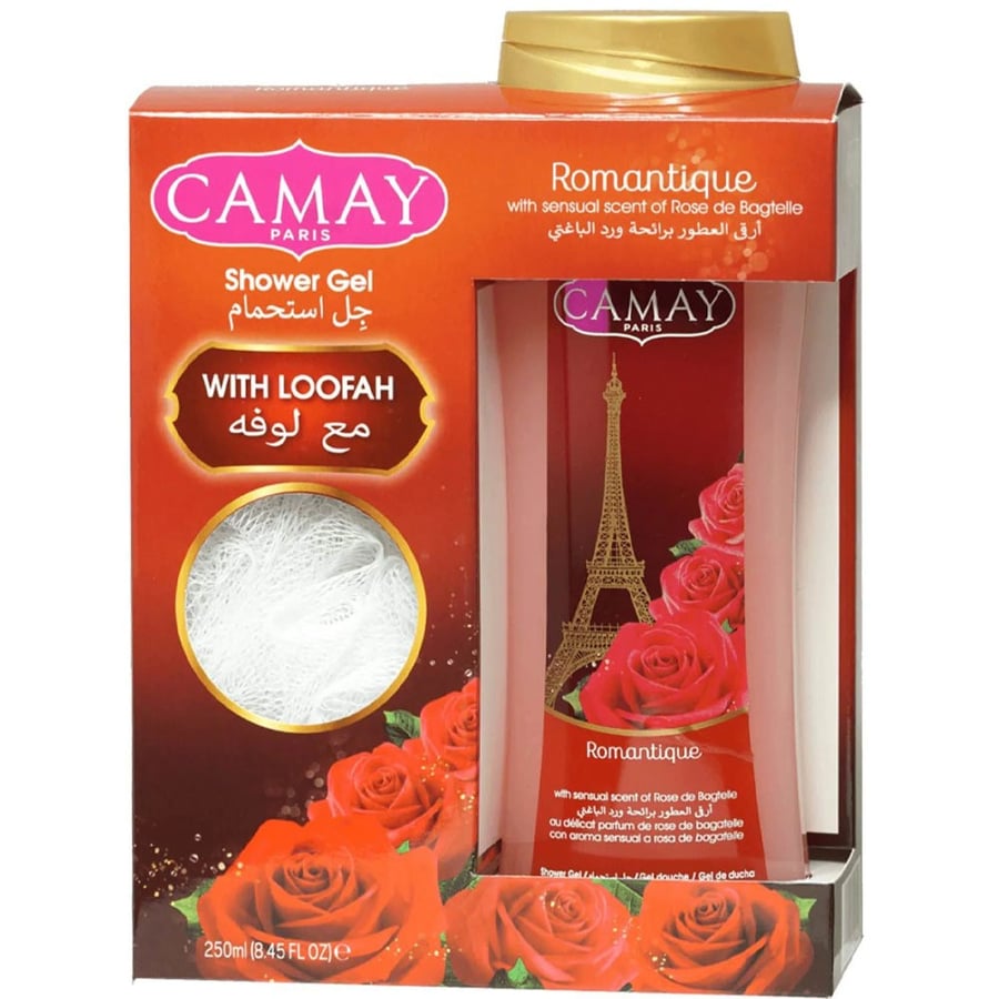 Camay Shower Gel with Loofah Rose Bagti 250 ml