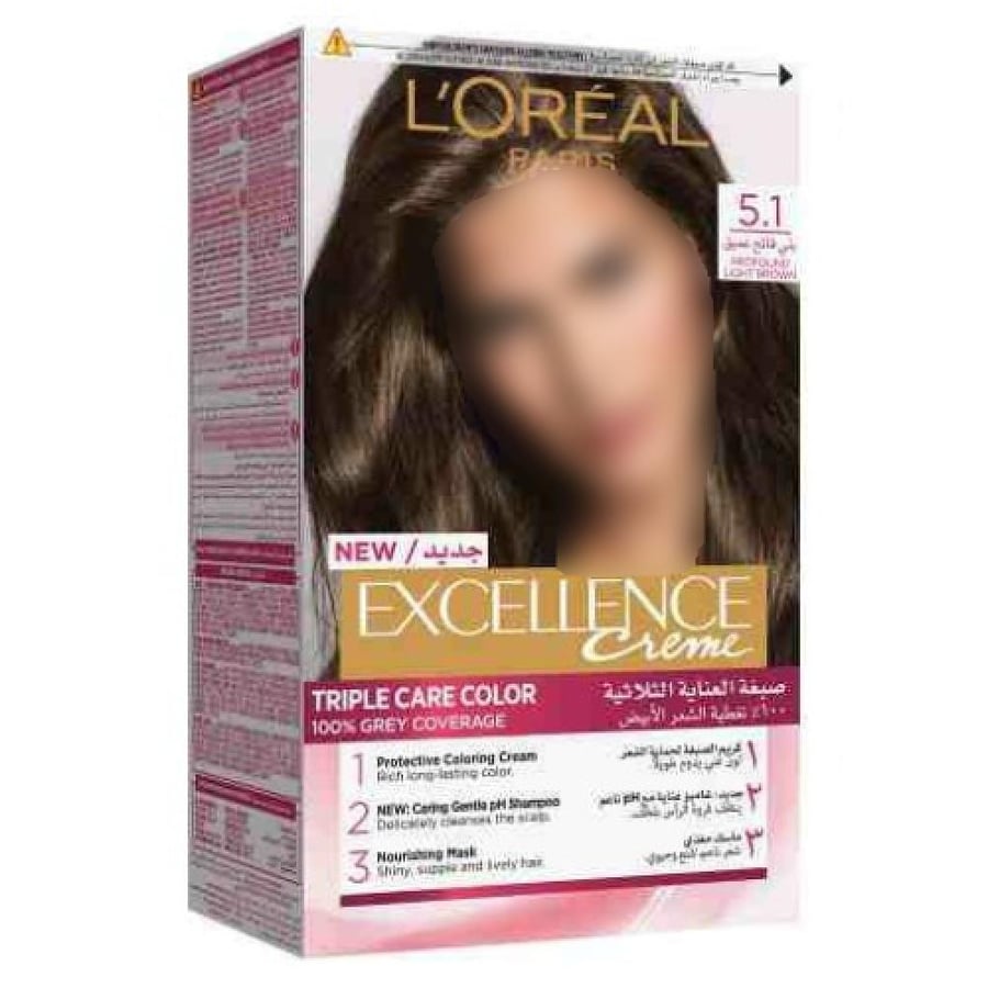 L'Oreal Paris Excellence hair dye, deep light brown - No. 5.1