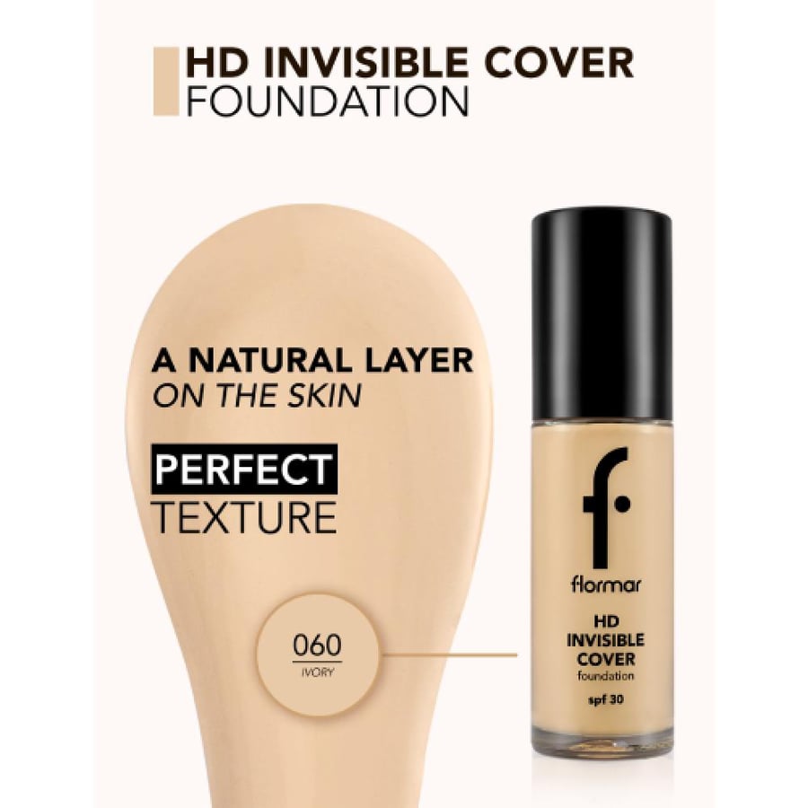 Flormar Invisible Cover HD Foundation Light Treatment No. 040