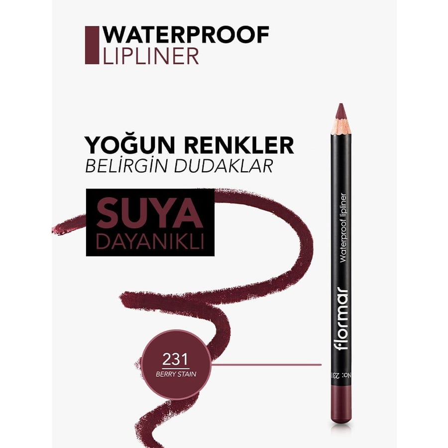 Flormar Waterproof Lip Liner Raspberry 1.14 gm 231