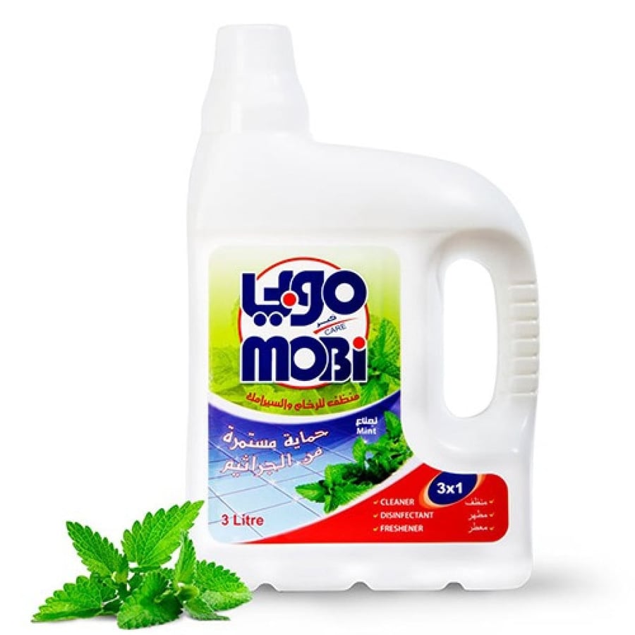Mobi disinfectant, cleaner and freshener, 3 liters, mint