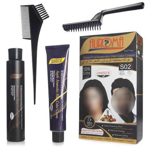 Al-Ahawi hair dye, dark black (dark) S02 from Aroma