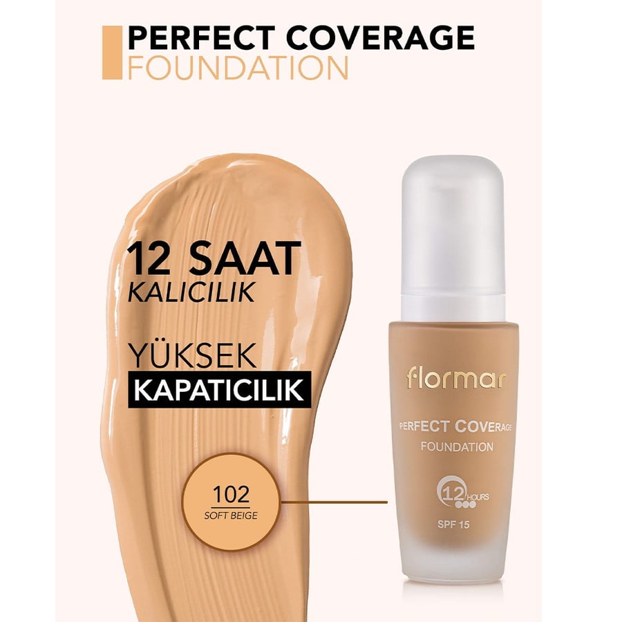 فاونديشن كريم أساس بيرفكت كوفريج 30 مل SPF 15