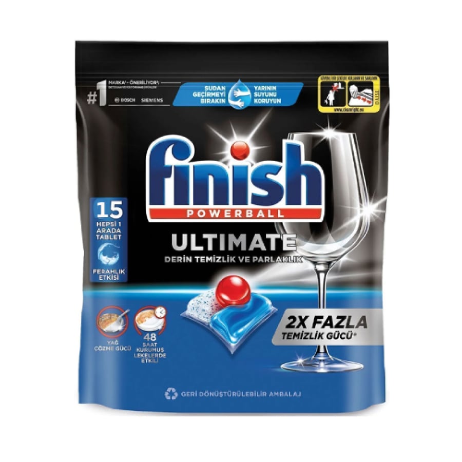 Finish Powerball Ultimate Dishwasher Tablets - 15 Tablets