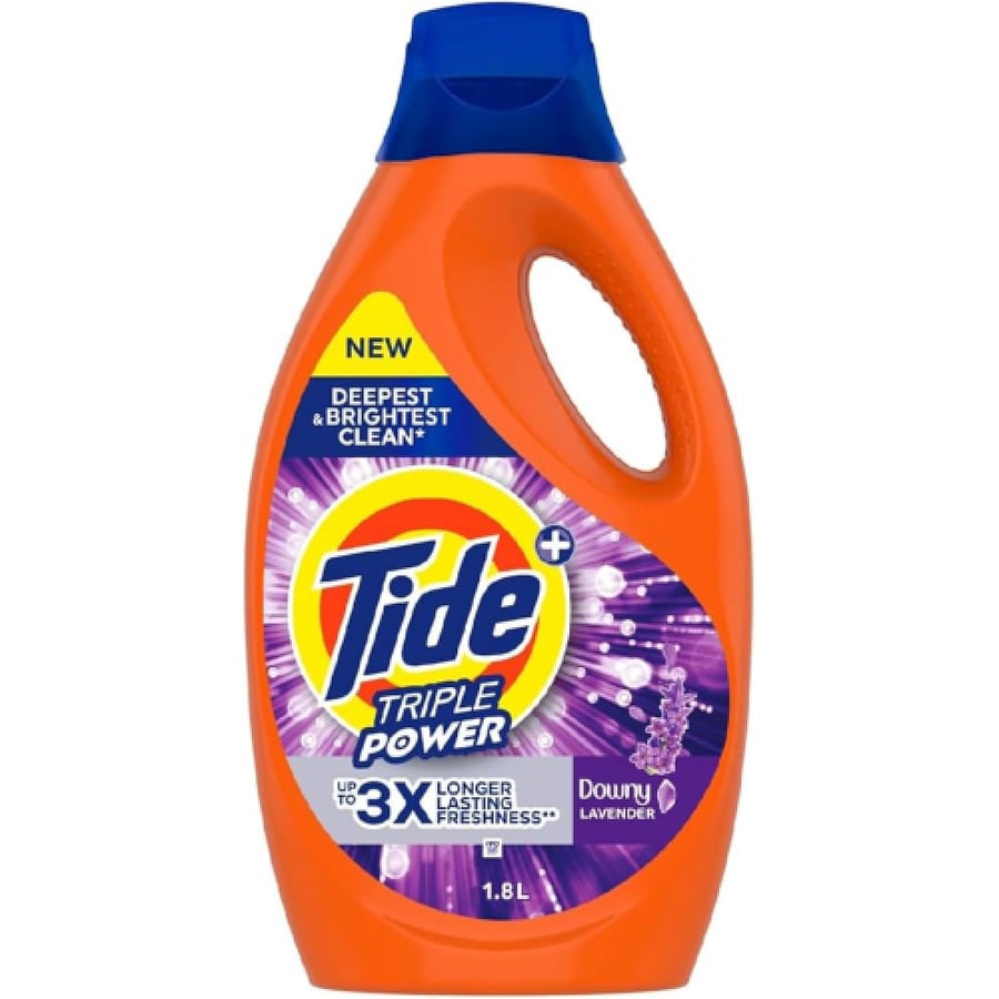Tide Power Triple Liquid Laundry Gel with a Touch of Downy Lavender - 1.8 Liters