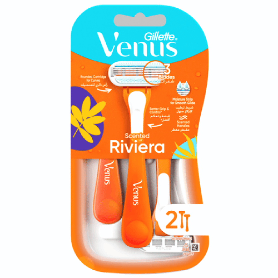 Gillette Venus Rivera razor blades, 2 pieces, 3 blades, for women