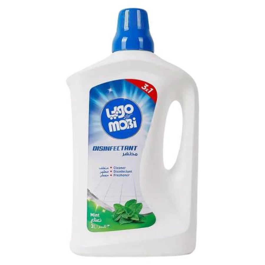 Mobi disinfectant, cleaner and freshener, 3 liters, mint