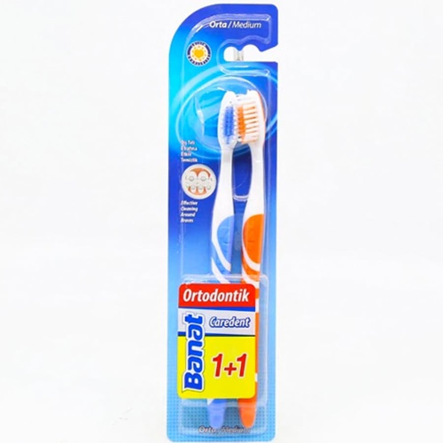 Banat Toothbrush Medium for Orthodontic Teeth 1+1 Free