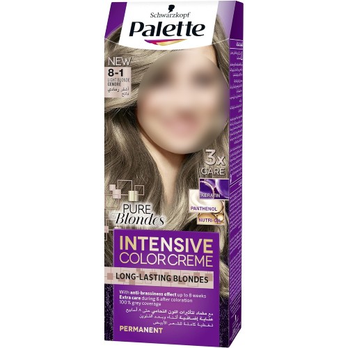 Hair dye palette 1-8 light ash blonde