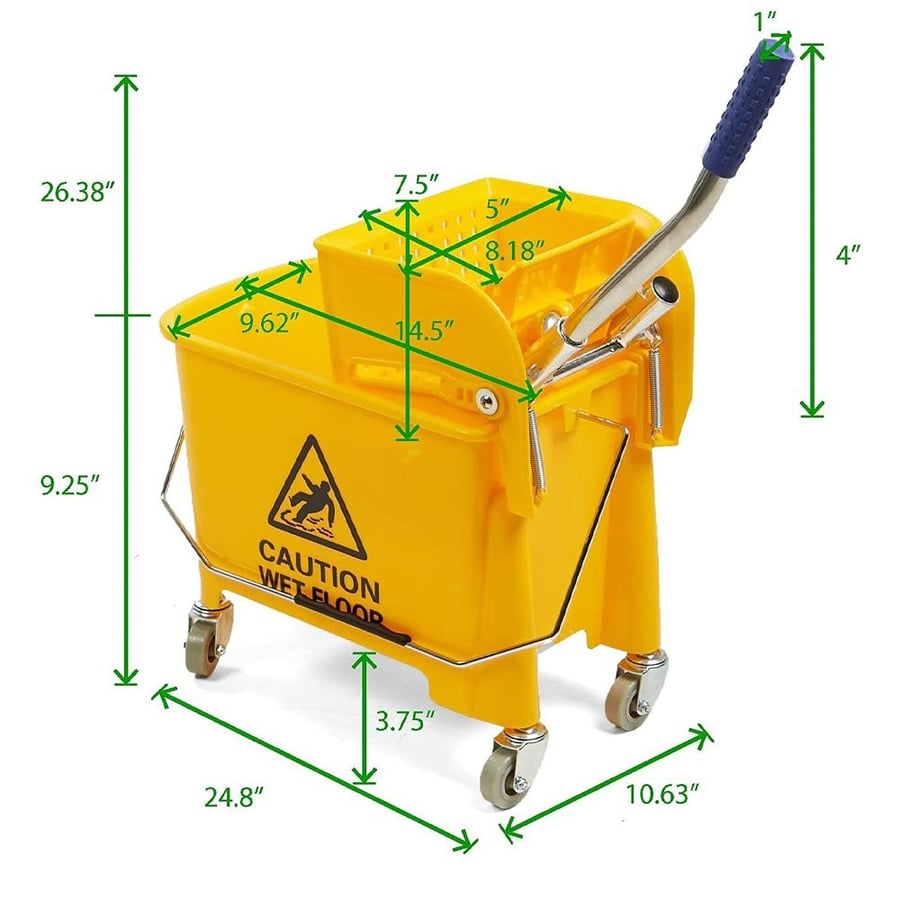 Yellow cleaning cart, Asar, 20 liters