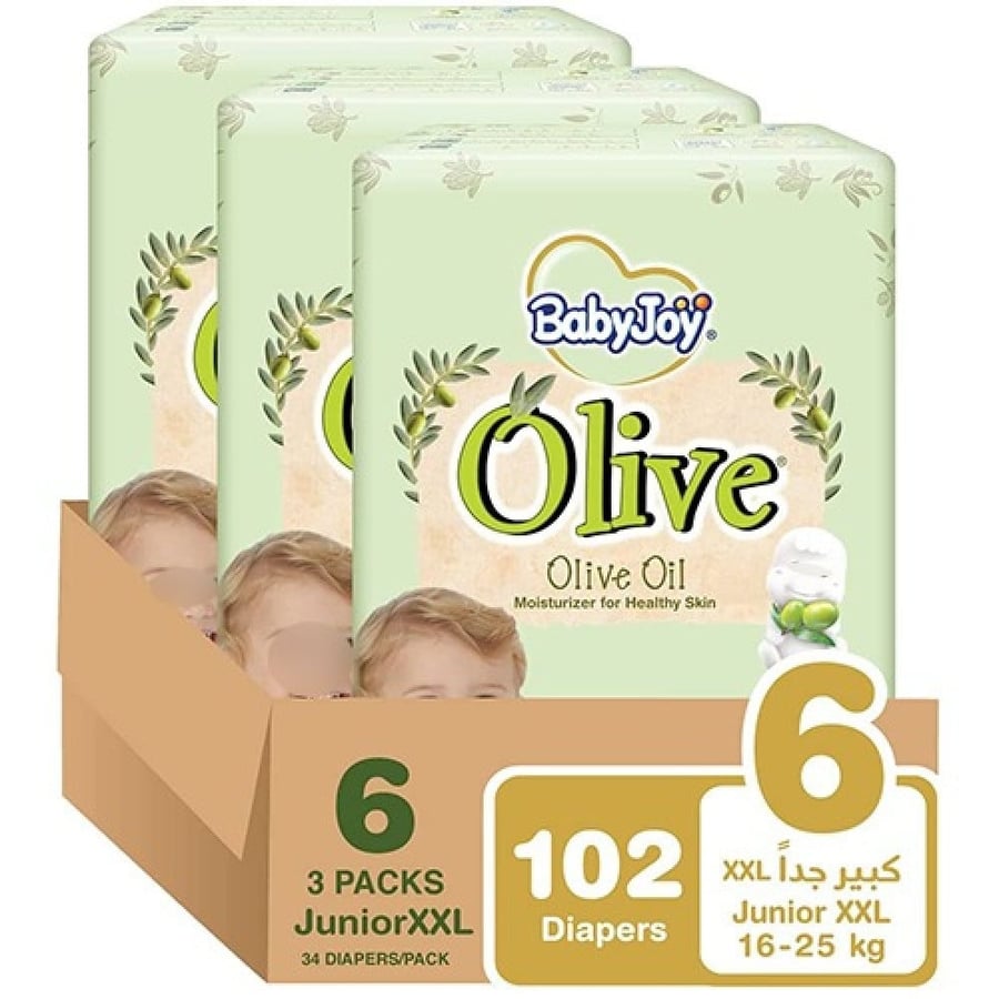 [Carton] BabyJoy Diapers with Olive Oil No. 6, 102 pieces