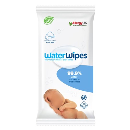WaterWipes Baby Wet Wipes, Unscented, 28 Wipes