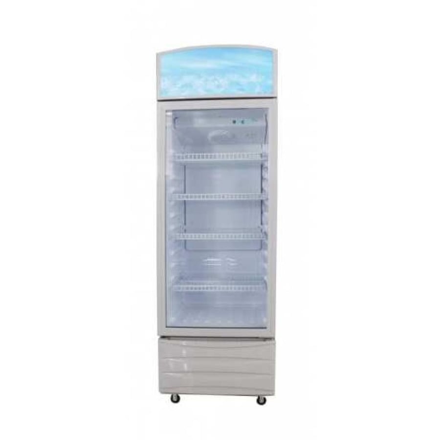 بانكول ثلاجة عرض باب واحد زجاجي 9 قدم مكعب  250 لتر لون أبيض موديل BANCOOL XLS-250W