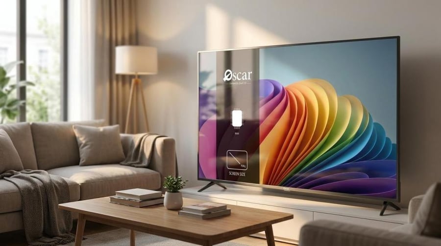اوسكار شاشة 100 بوصة QLED سمارت ويبوس 4K مع حامل ارضي موديل OS100QD4KW