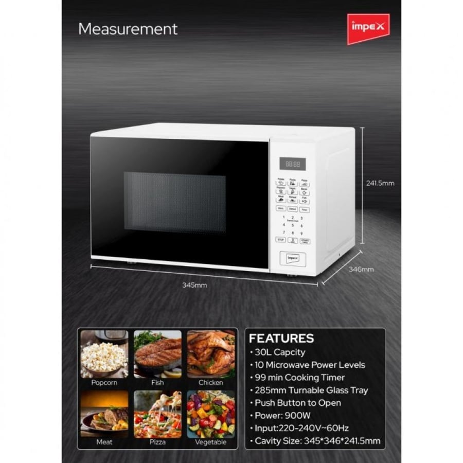 Empex digital microwave 30 liter - 900 watt - white - MO8102A