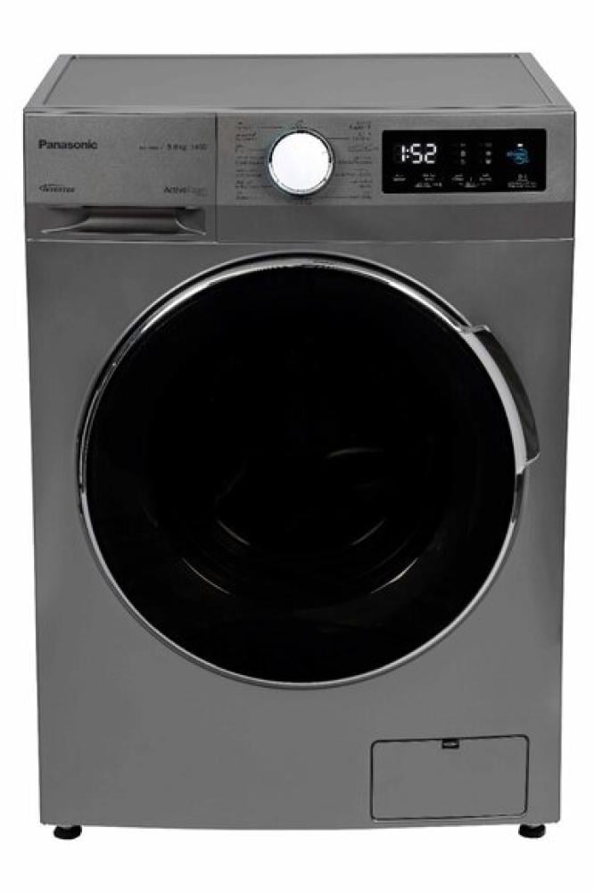 Panasonic front load washing machine 9 kg silver color model NA-18MG1LSA