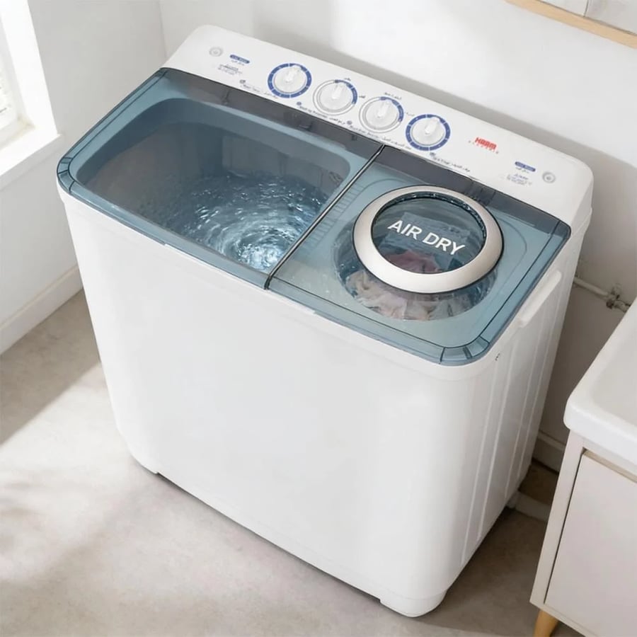 هام غسالة حوضين تحميل علوي - 7 كغ - أبيض - HWM7000-25N