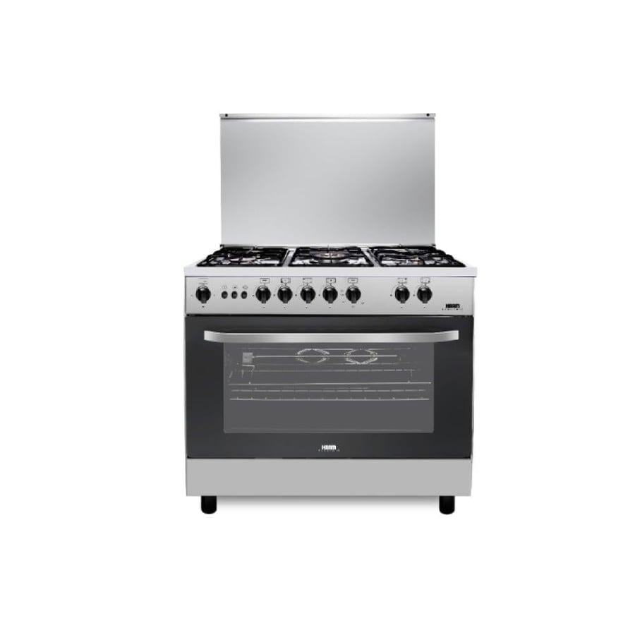 Important gas oven 5 burners 55x80 cm full safety - silver HM80GF-25