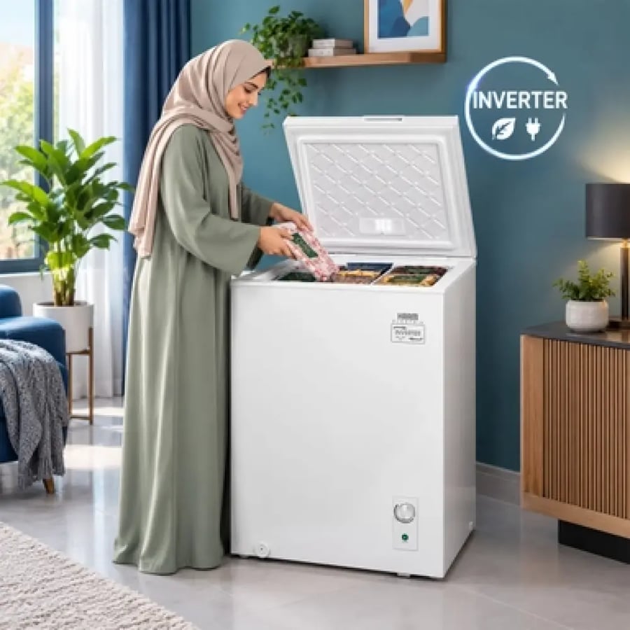 فريزر هام أفقي، 5 قدم ، 143 لتر، انفرتر، أبيض - HM280FR26INV