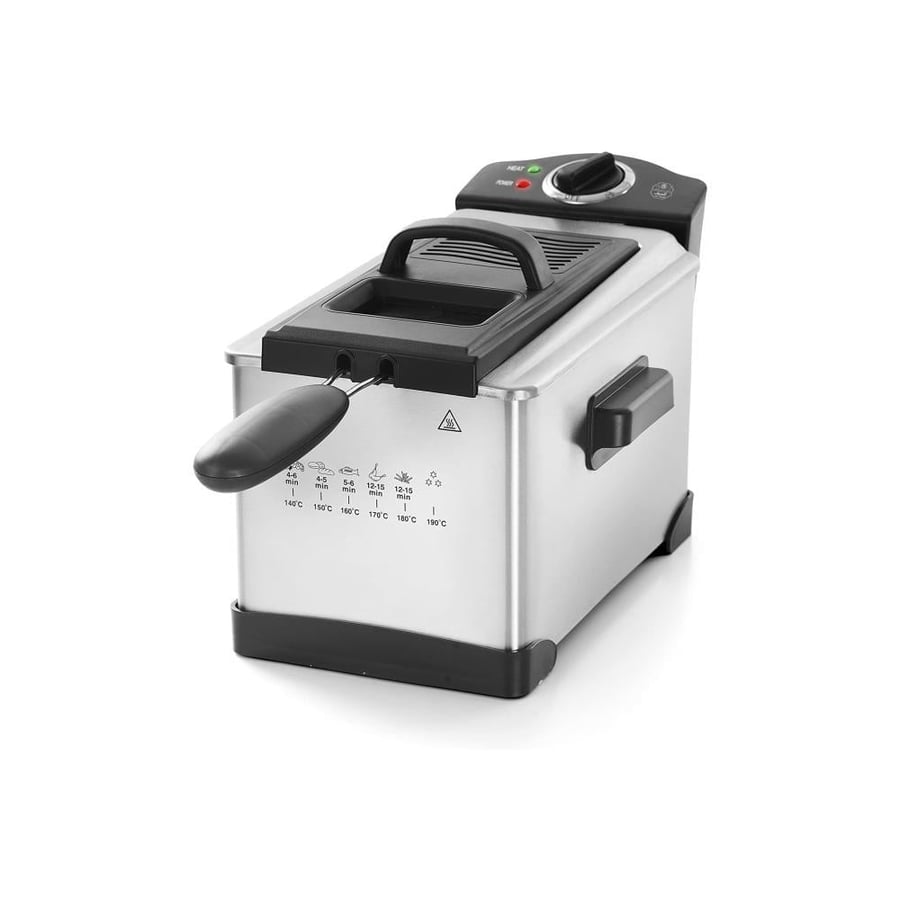 The sword oil fryer with a capacity of 3 liters, 1500 watts - stainless steel - silver and black - E04200