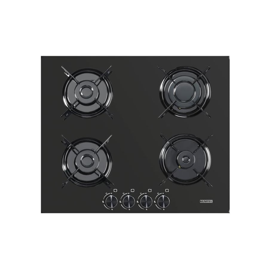 Built-in gas hob Cometil size 65×60 cm, 4 burners, full safety, Turkish manufacturing, black glass color, model 362-10-C6-40BFB | Techno Best (25208075)