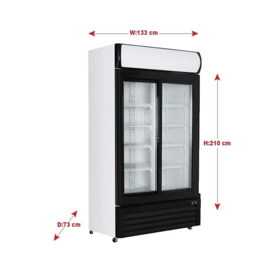بانكول ثلاجة  2 باب زجاج سحاب 50 قدم FC-LS133AS