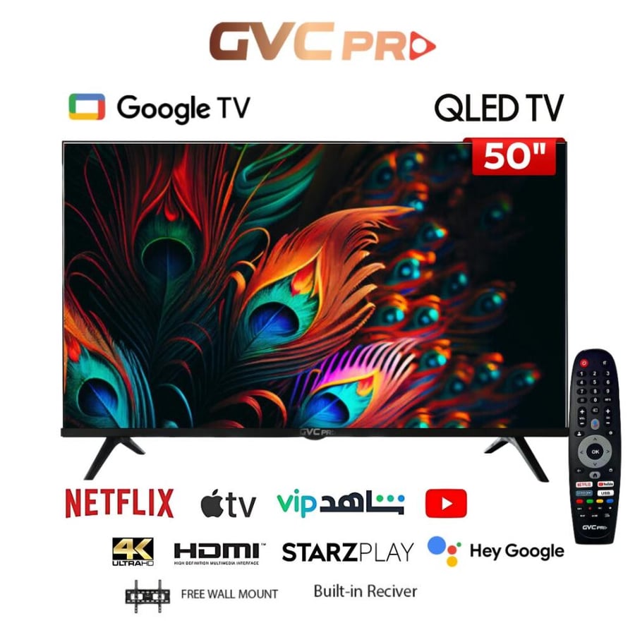 GVC Pro Screen 50 Inch Smart QLED 4K Black Model GVC-50GOG900