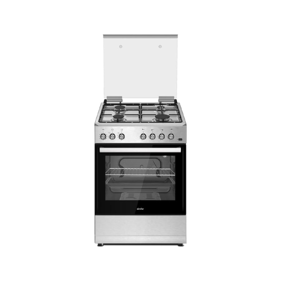 Simfer gas oven 4 burners - 60x60 cm - self-ignition - silver - F6402SGRIM-SMF01