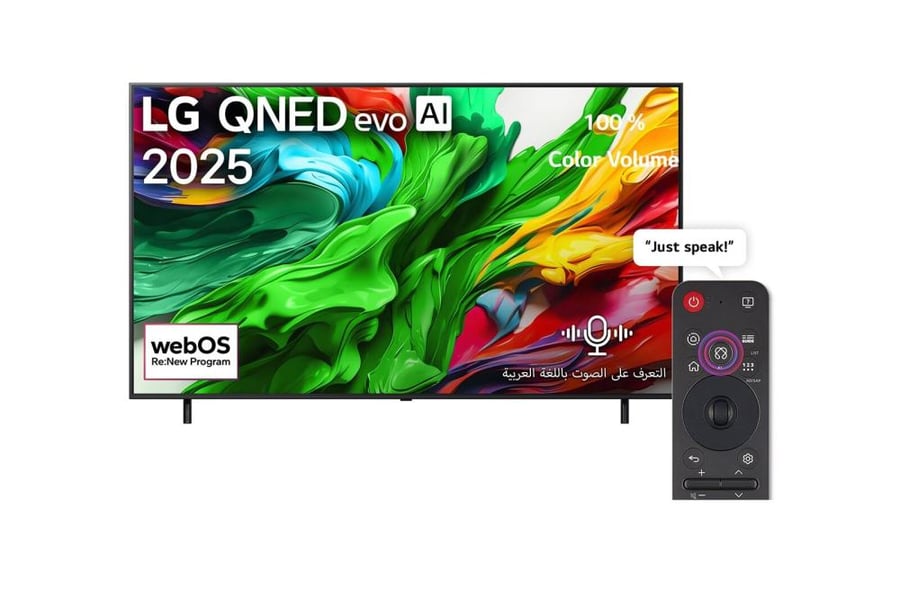 ال جي شاشة  QNED86 مقاس 100 بوصة بدقة 4K 120Hz - وواجهة webOS25 طراز عام 2025 - 100QNED86A6