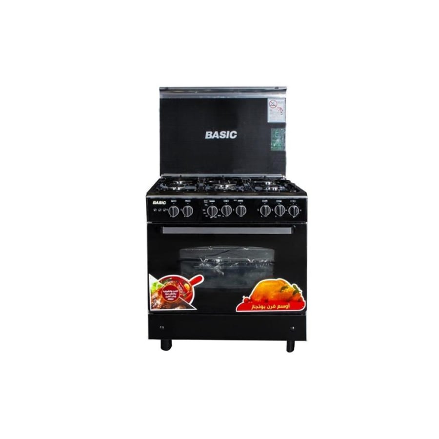 بيسك فرن غاز  5 عيون 60*80 سم أمان كامل – ستيل BO-R8060