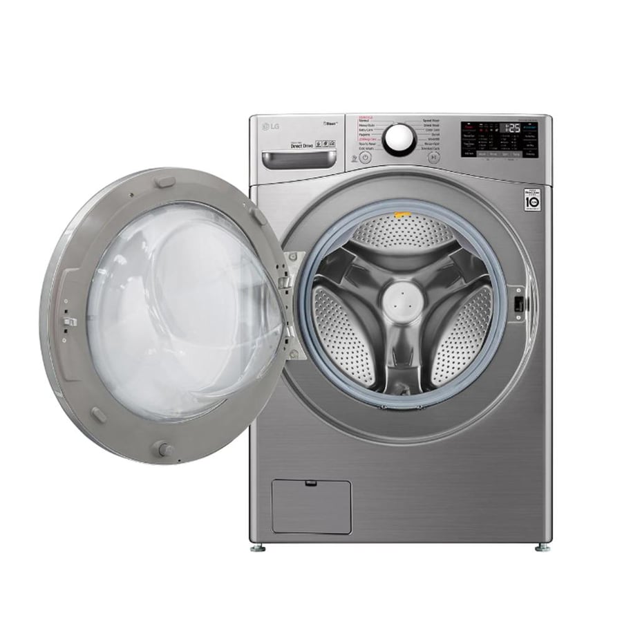 LG washing machine automatic front load 13 kg with ThinQ Wi-Fi technology - silver - WS1308XMT