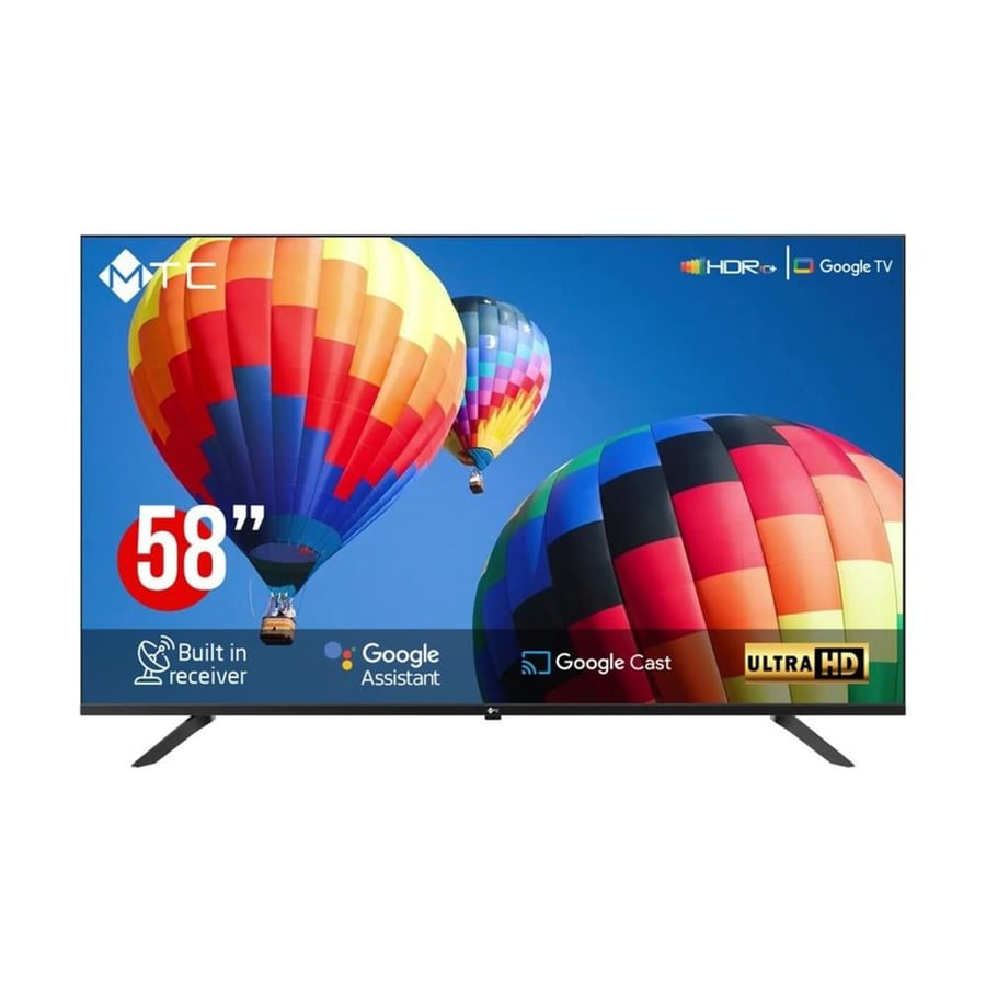 شاشة ام تي سي 58 بوصة ذكية بجودة التراتش دي بنظام جوجل MT58UH600GO -UHD