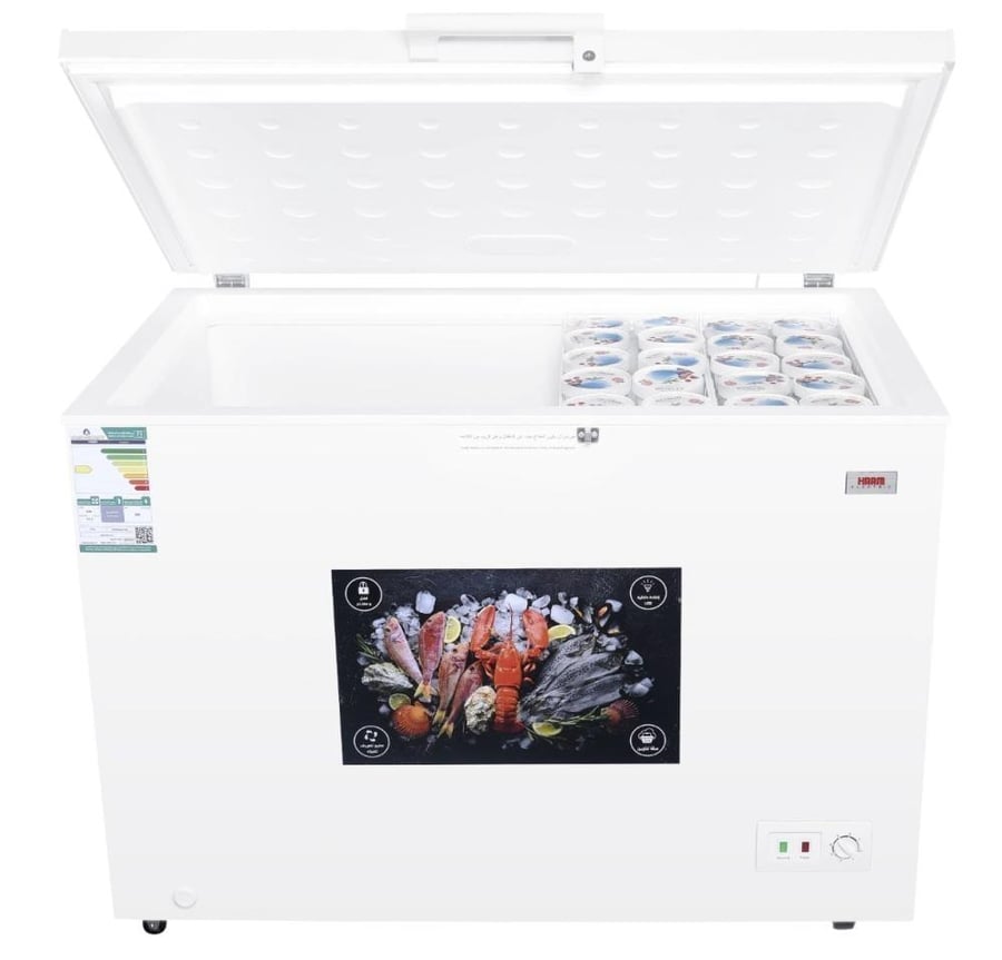 فريزر أفقي هام 11.2 قدم مكعب 2 سلة تخزين - إضاءة LED - أبيض - HM470FR-O23