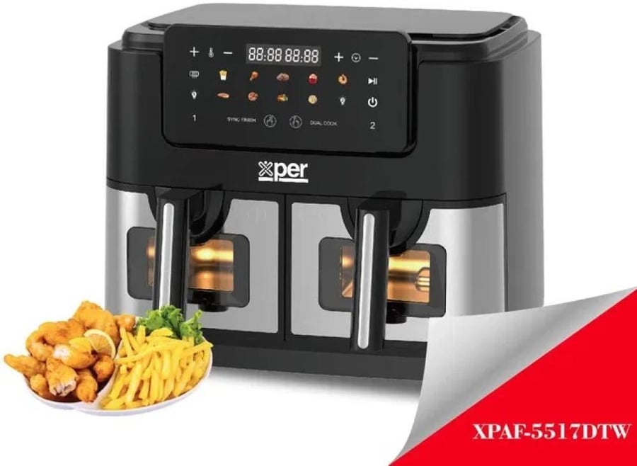 اكسبير قلاية  هوائية بدرجين 2600 واط  10 لتر لون أسود موديل XPAF-5517DTW