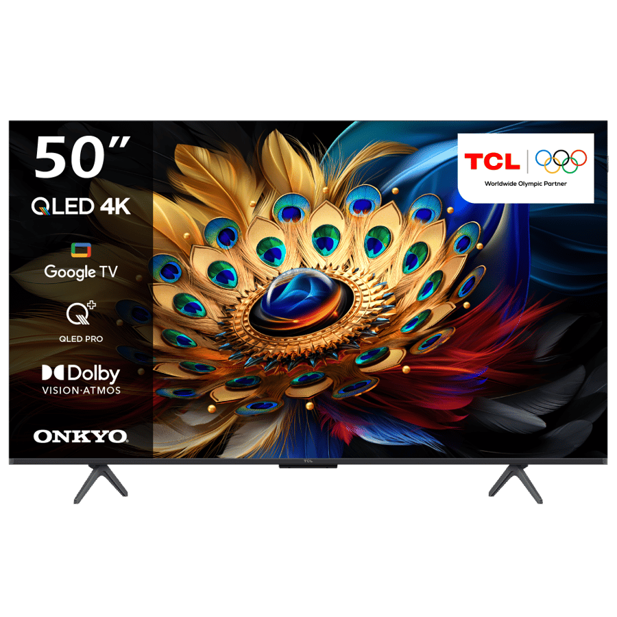 تي سي ال شاشة  كيو إل إي دي برو 50 بوصة نظام التشغيل Google TV منافذ أتش دي أم آي 3 يدعم نتفليكس، أمازون برايم فيديو، يوتيوب، ديزني بلس موديل 50C655