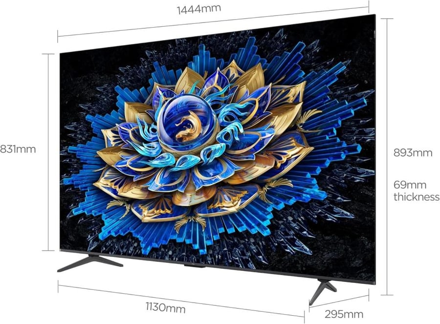 TCL 65-inch QLED screen 144 Hz speakers Onkyo 65T8D