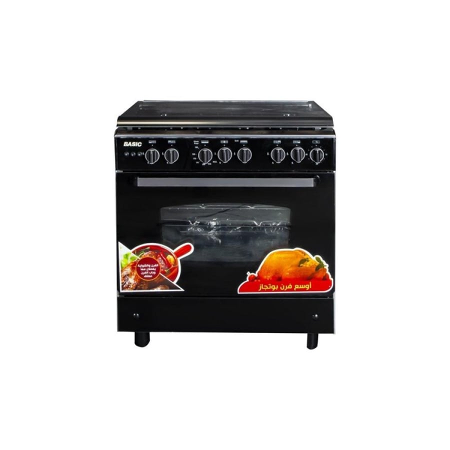 بيسك فرن غاز  5 عيون 60*80 سم أمان كامل – ستيل BO-R8060