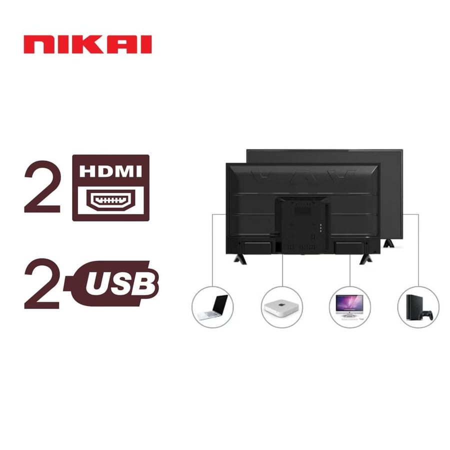 Nikai 50-inch Smart TV screen - Android 14 system - FHD resolution - Black - NTV5000SLED