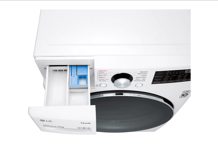 LG automatic front load washing machine 15 kg - white - WF1510WHT