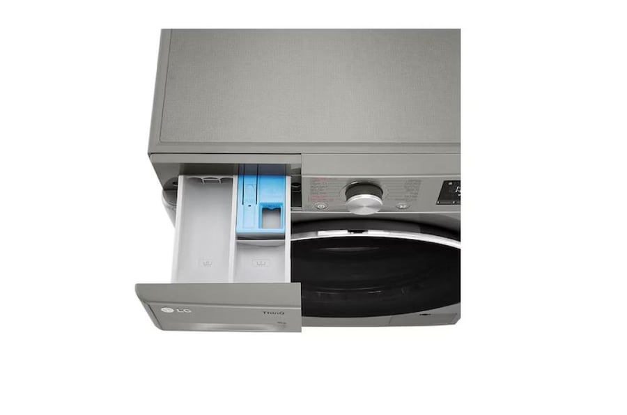 LG front load washing machine 9 kg drying 75% stainless color model WFB0914XM